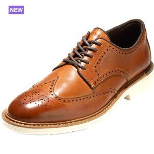 Leather Wingtip Oxfords with EVA Footbed for Walking Comfort